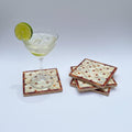 Wood Coaster Inlaid with Mother of Pearl - Kaleidoscope Brown - (Set of 4)