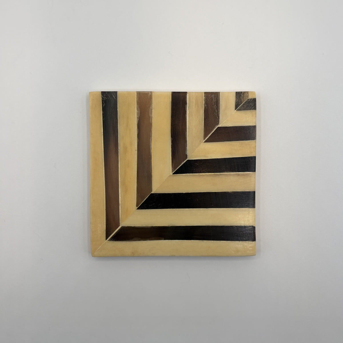 Wood Coaster Inlaid With Camel Bone - Chevrons - (Set of 4)